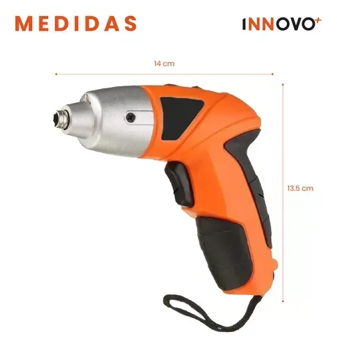 Atornillador Recargable 45 Piezas Infaltable Del Hogar Con Estuche Innovo Tools