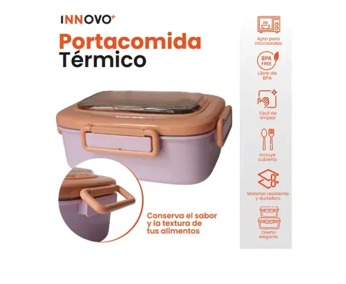 Portacomidas Recipiente Division Innovo Home Free Bpa Cubiertos