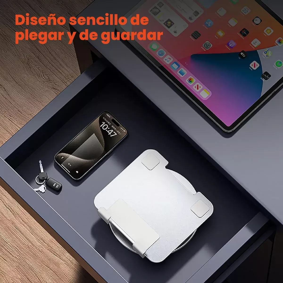 Base Pc Tablet Soporte Ajustable Giratorio Corporativo Metal