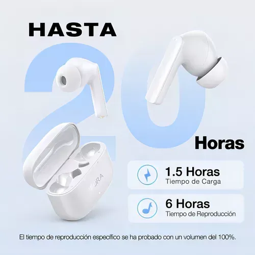 Audífonos In-ear Inalámbricos Bluetooth 1hora Aut206 Color Blanco