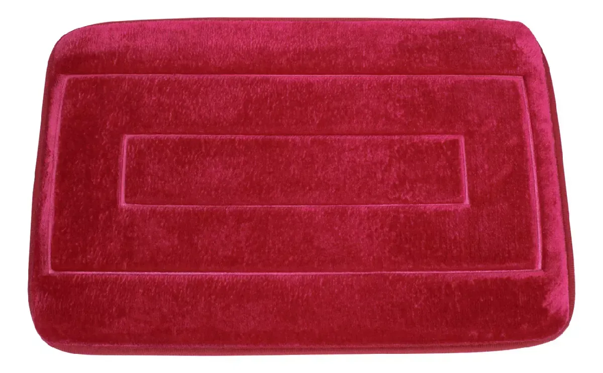 Tapete Antideslizante Para Hogar Suave Peluche Absorbente Rojo