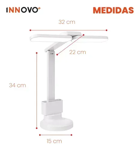 Lámpara Led Mesa Escritorio Recargable Minimalista 3 Tonos