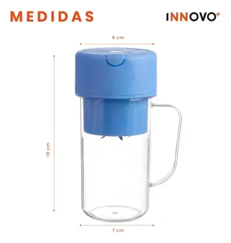 Mini Licuadora Vaso Recargable Con Pitillo Para Batidos