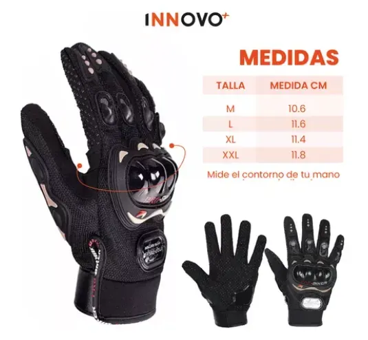 Guante Para Motociclista Con Protección Con Tactil