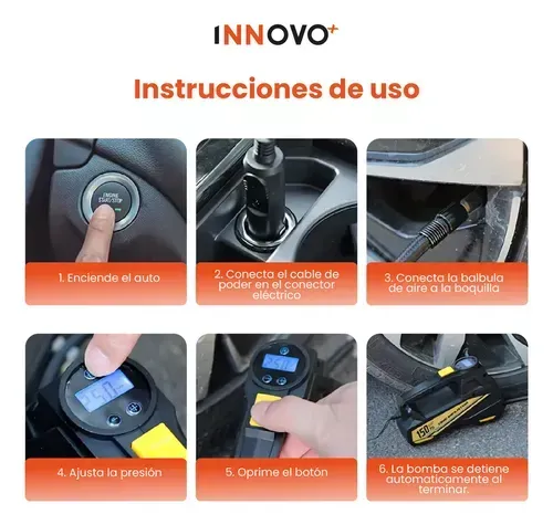 Inflador Para Carros Portable Con Linterna 150 Psi Universal