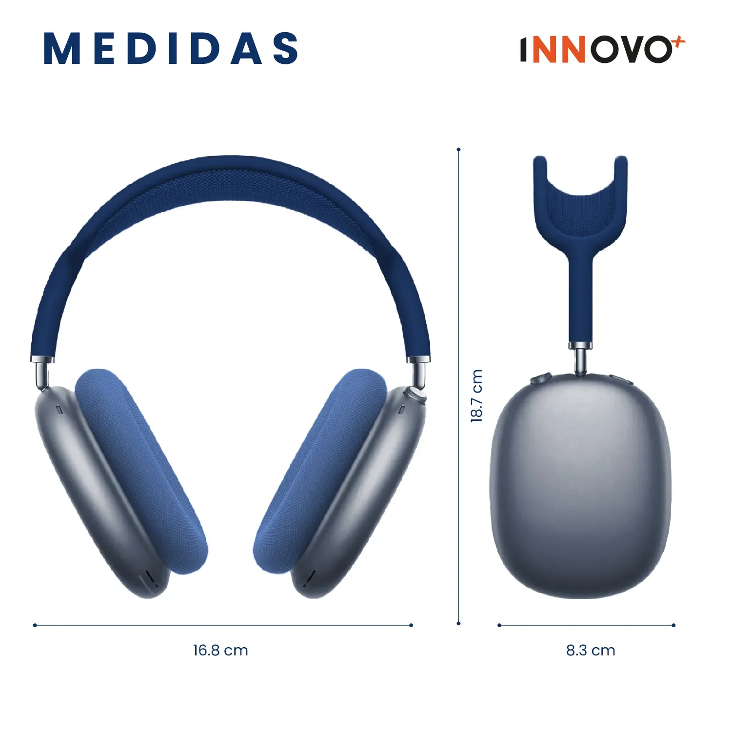 Audífonos Airpods Max 1.1 Replic Magnetica Full Sonido Bluetooth Estuche Azul