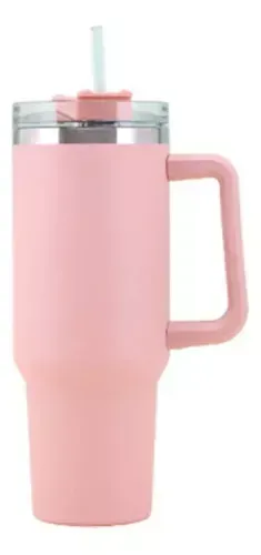 Termo Vaso Conserva Temperatura 1.2 L Acero Inoxidable Con Pitillo Rose Pink Claro Innovo Flask