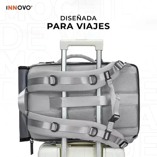 Mochila Bolso Maleta Multifuncional Viajero Gran Capacidad Impermeable Gris Innovo Bags