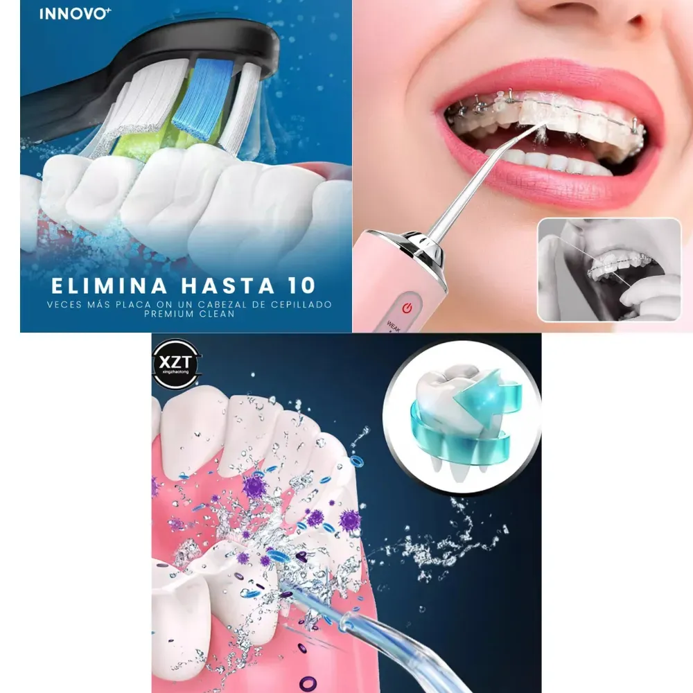 Cepillo Dental Electrónico Basic Clean Con Irrigador Limpieza Profunda Duo 