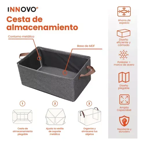 Organizador De Ropa Organiza Closet Caja Almacenamiento Gris