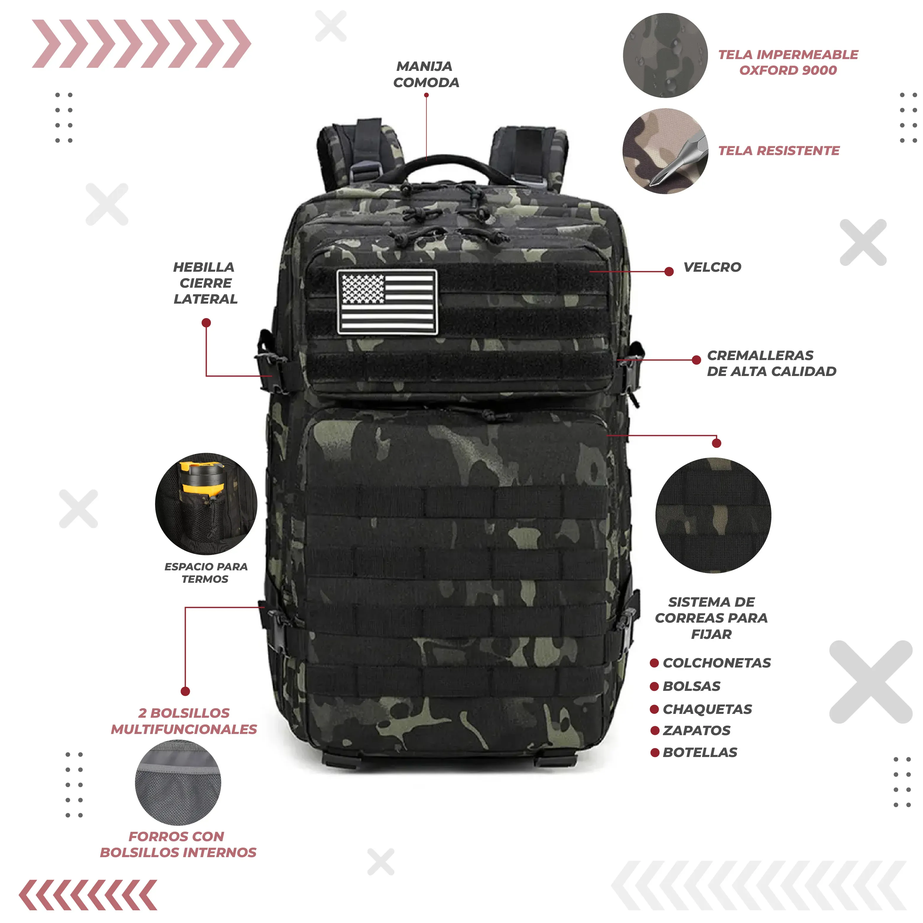 Maleta Táctica Deportiva Impermeable Viajera Militar