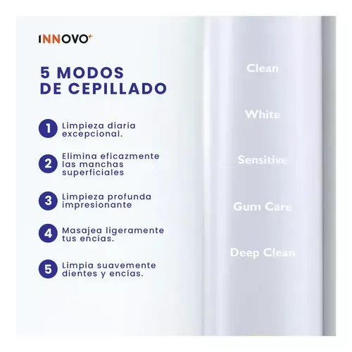 Cepillo Dental White Eléctrico Limpieza Profunda Recargable Limpieza Innovo Blanco