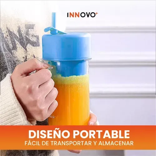 Mini Licuadora Vaso Recargable Con Pitillo Para Batidos