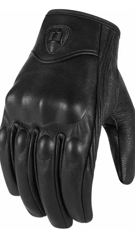 Guantes Icon Persuit Liso O Perforado Cuero Moto Protección