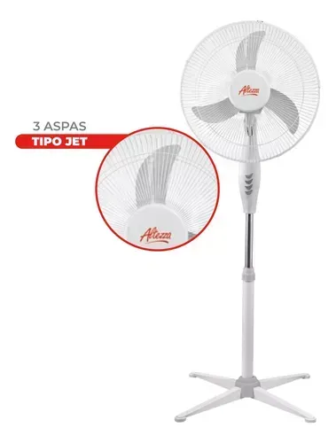 Ventilador ALTEZZA Pedestal 16 Pulgadas Metalico Blanco