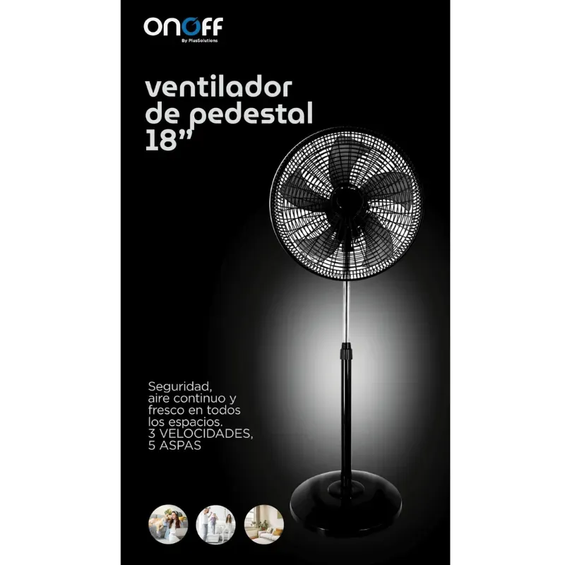 Ventilador Pedestal Onoff By Plus Solution 18" 