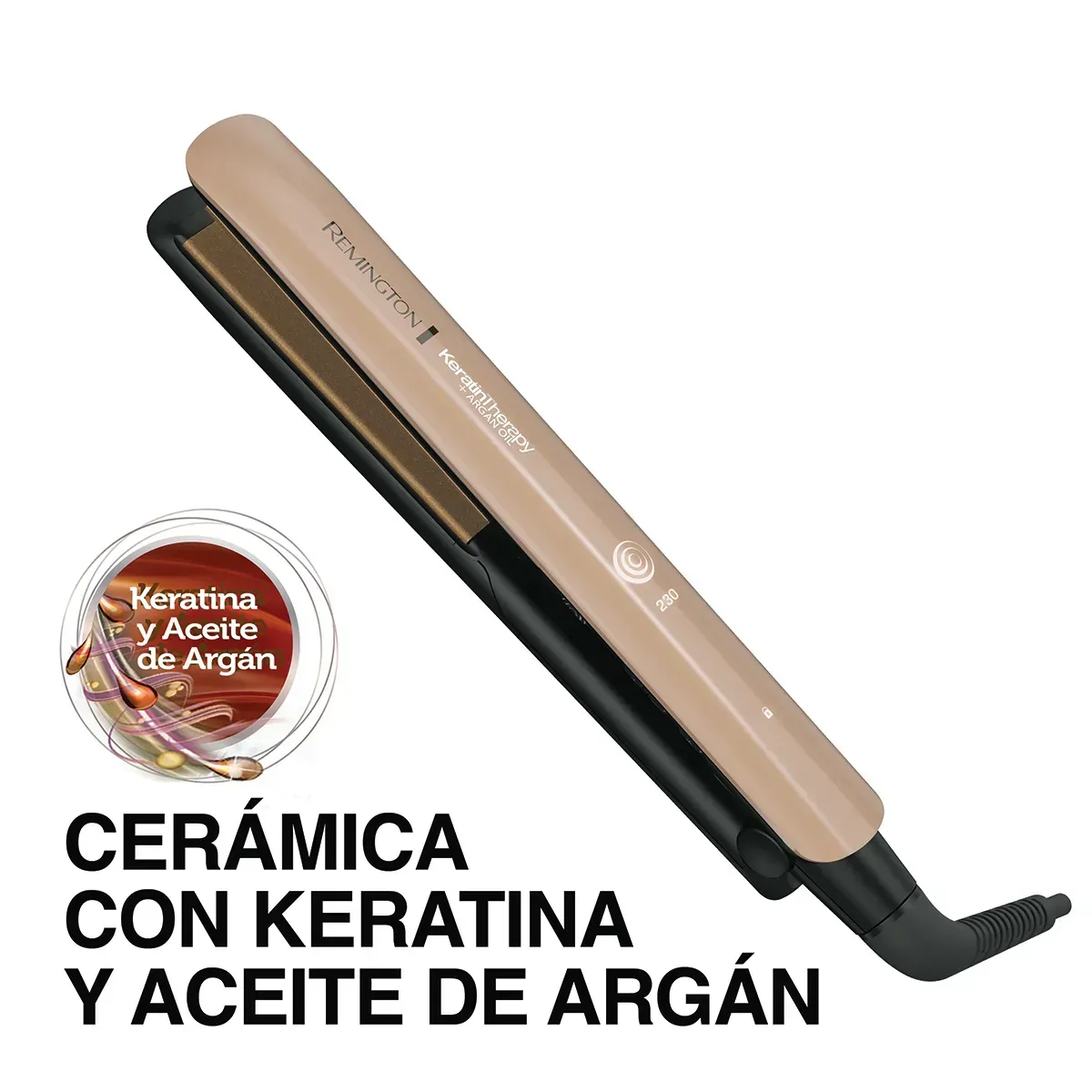 Plancha Alisadora Remington Keratina y Aceite de Argán S8599