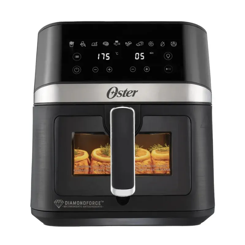 Freidora De Aire Digital OSTER Con Ventana y Luz Interna 6 Lt 10 Programas Automáticos