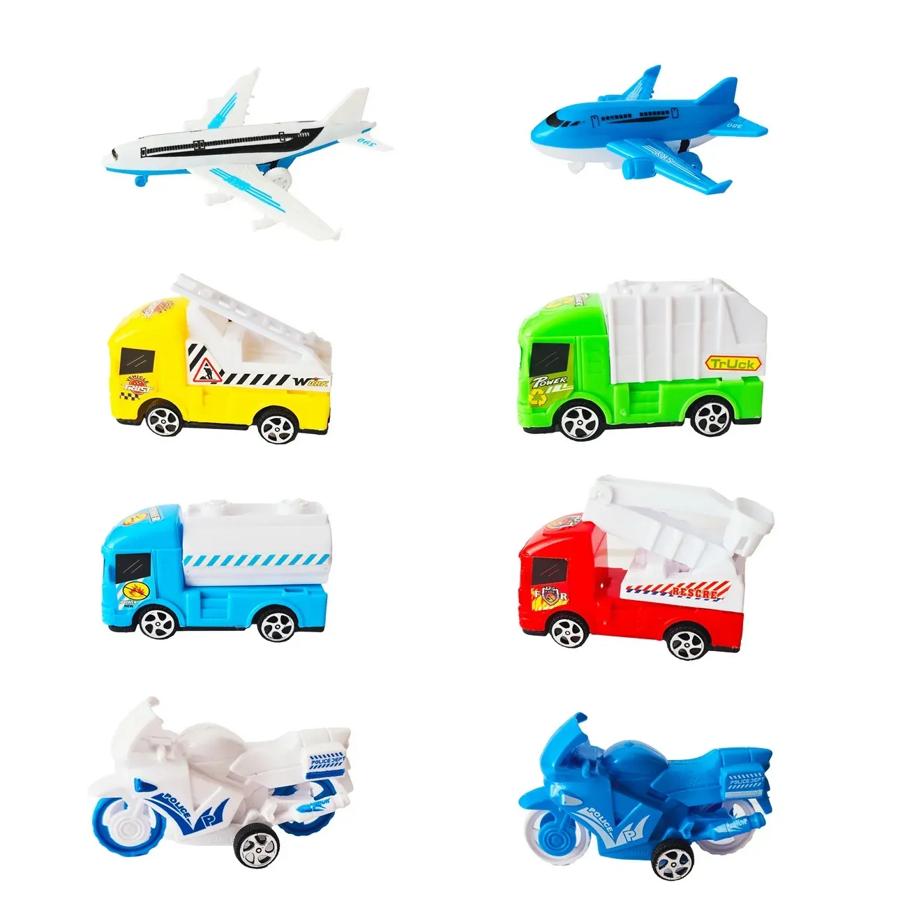 Carros De Impulso Y Aviones Colección Multicolor X 8 Pcs