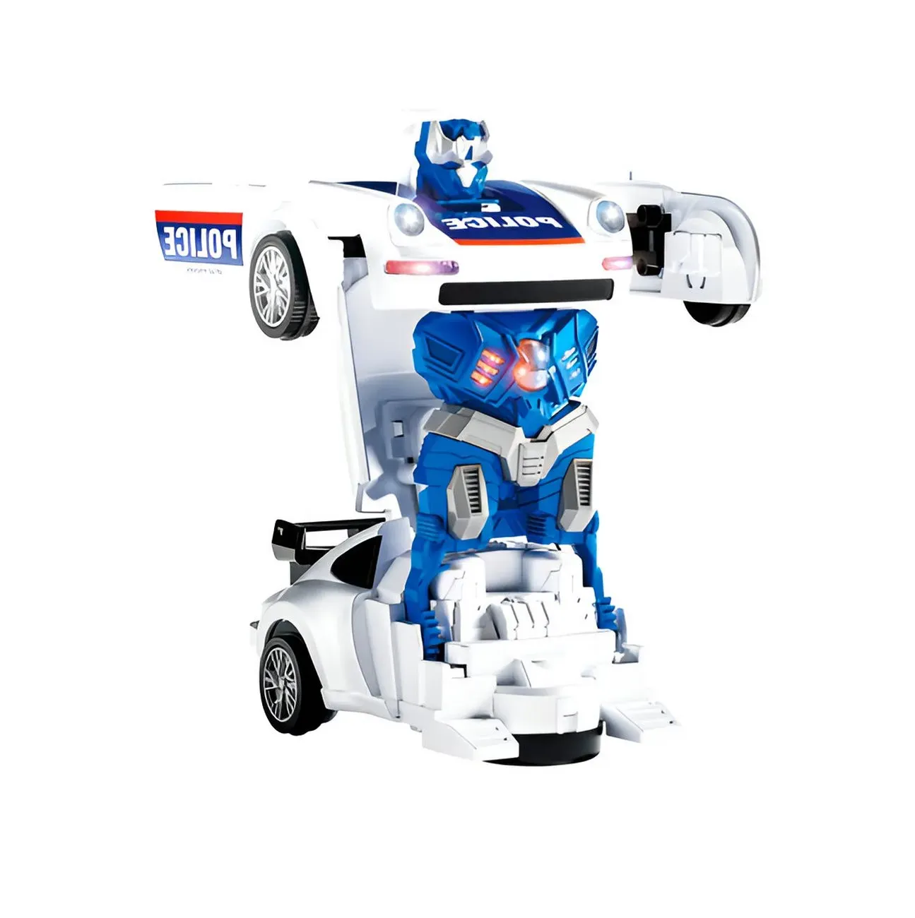 Carro Policia Luces Robot Transformers Niños + Baterias