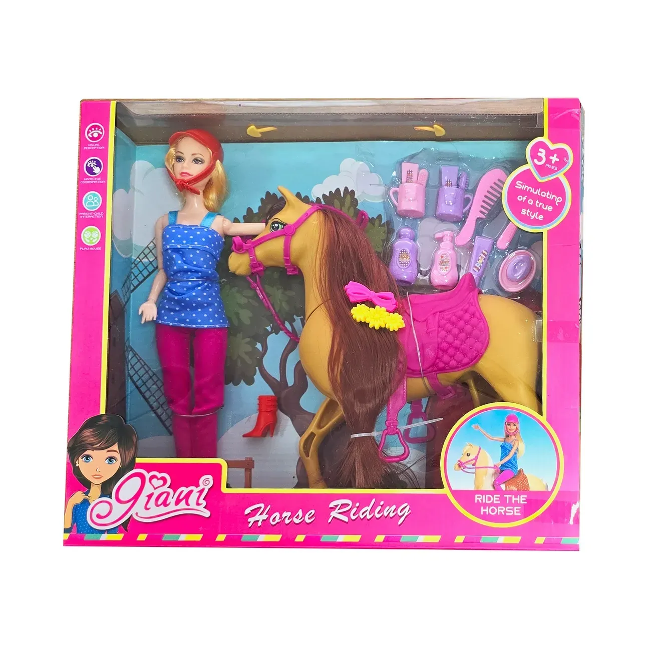 Muñeca Princesa Peine Pony Caballo Accesorios Juguete Niña