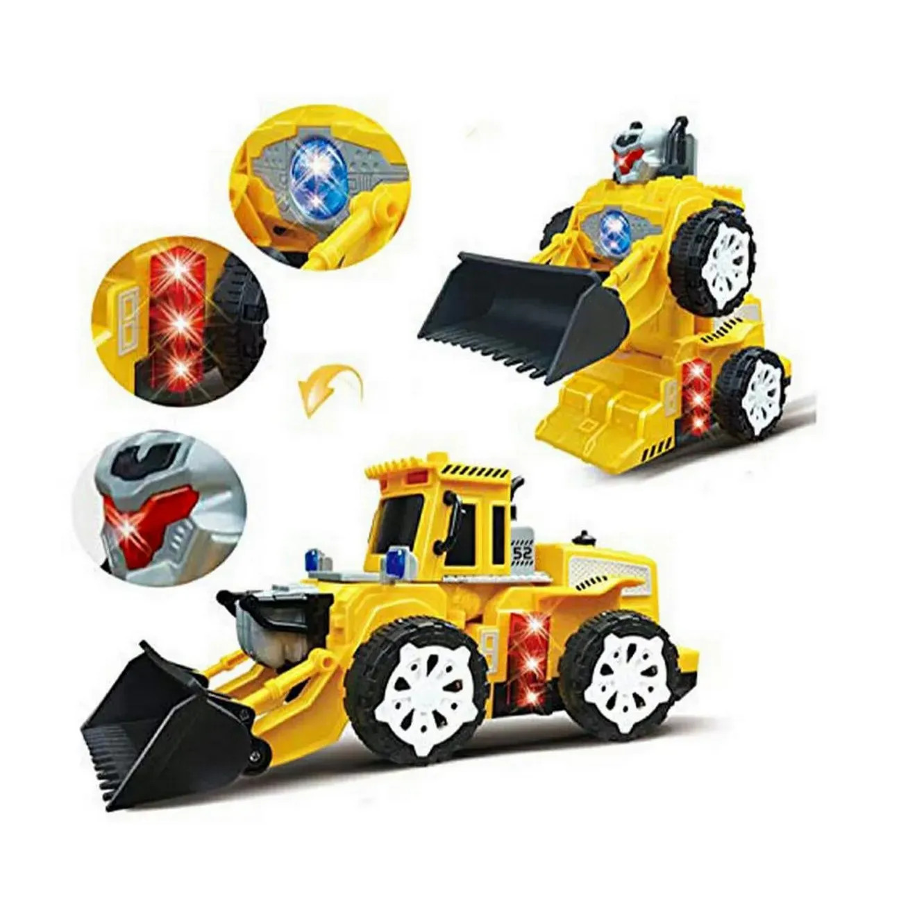 Excavadora Bulldozer Transformers Robot Juguete + Baterias