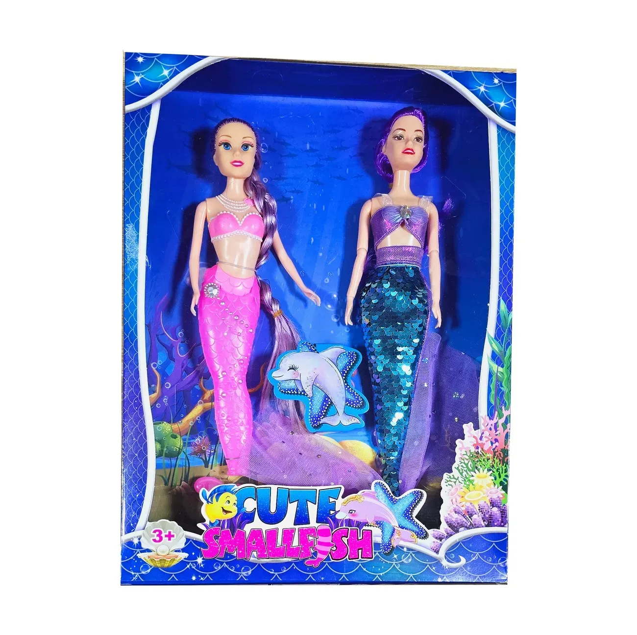 Muñeca Sirena Duo Cola Sirena Escamas Juguete Niñas