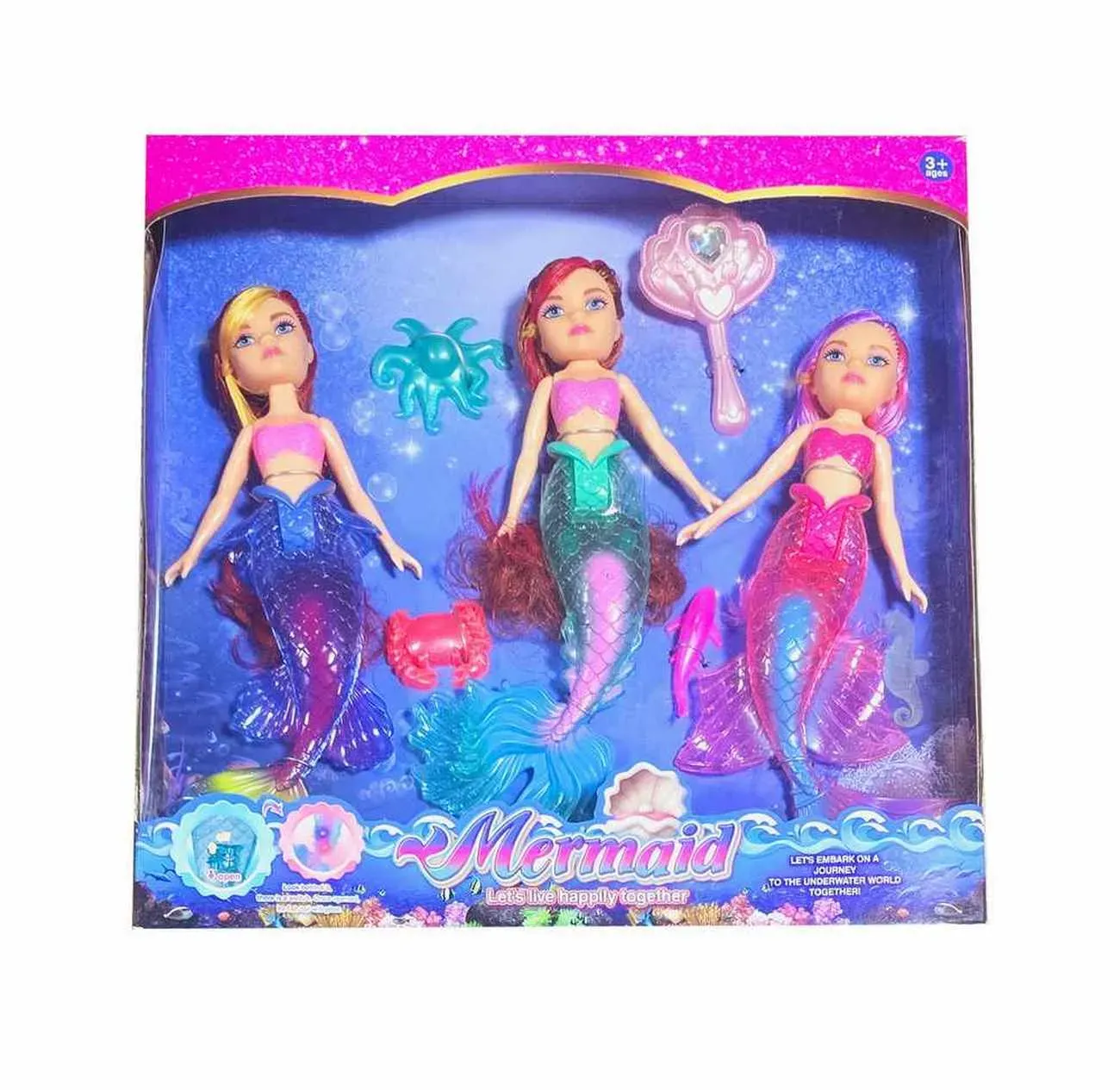 Muñeca Sirena Multicolor Mundo Marino Juguete Niñas