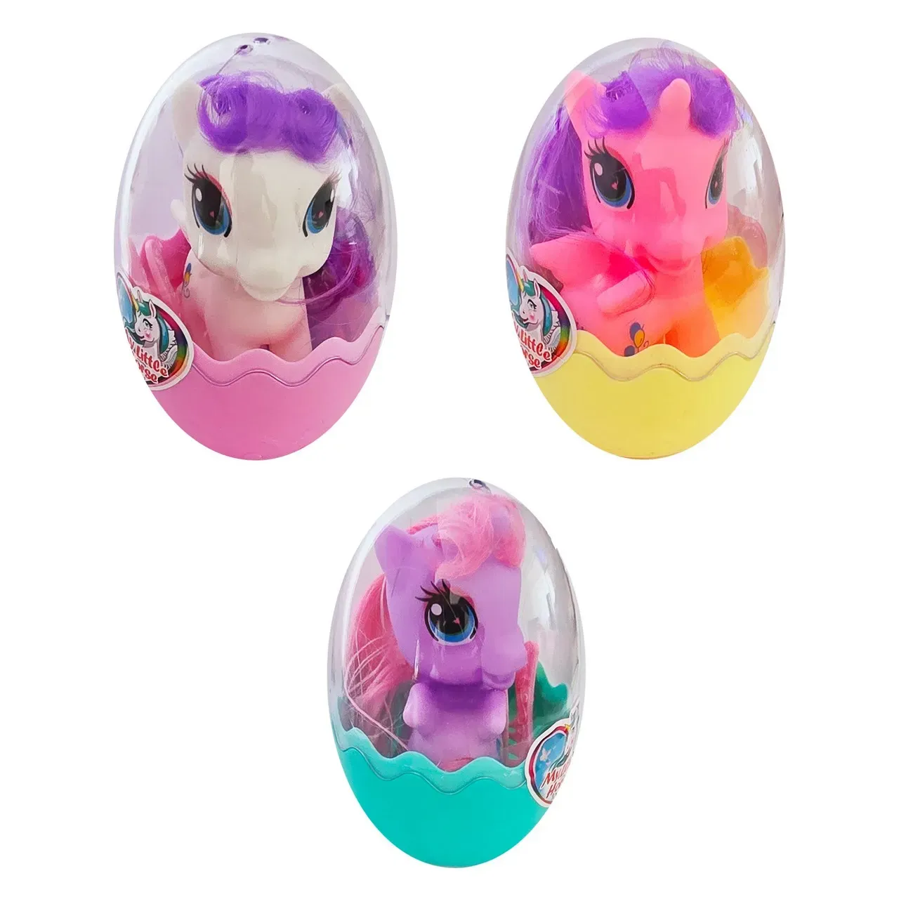 Unicornio Pony Juguete Niñas Huevo Sorpresa Didactico X 3 Un