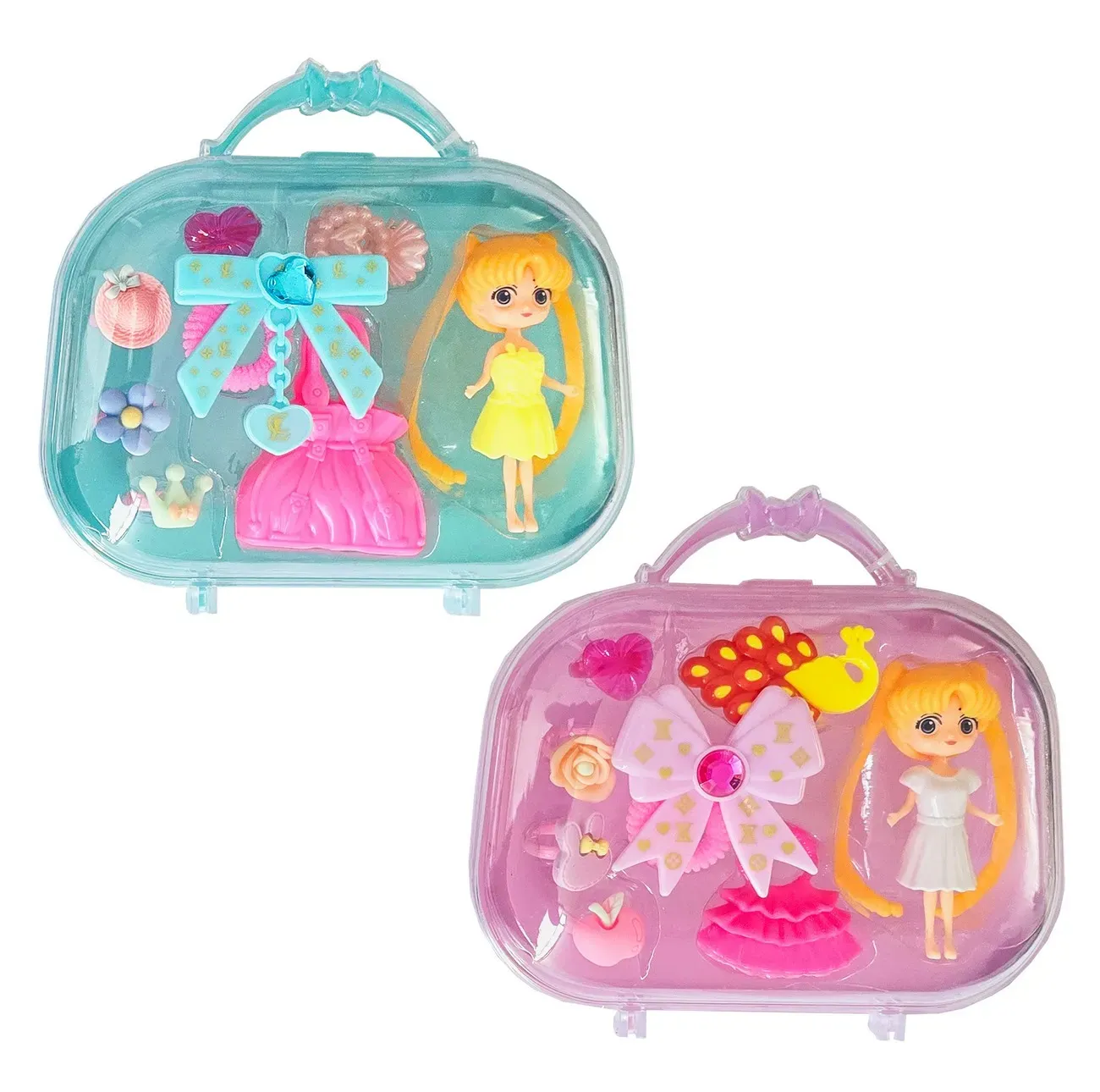 Muñeca Accesorios Anillos Bolso Maleta Juguete X 2 Unidades