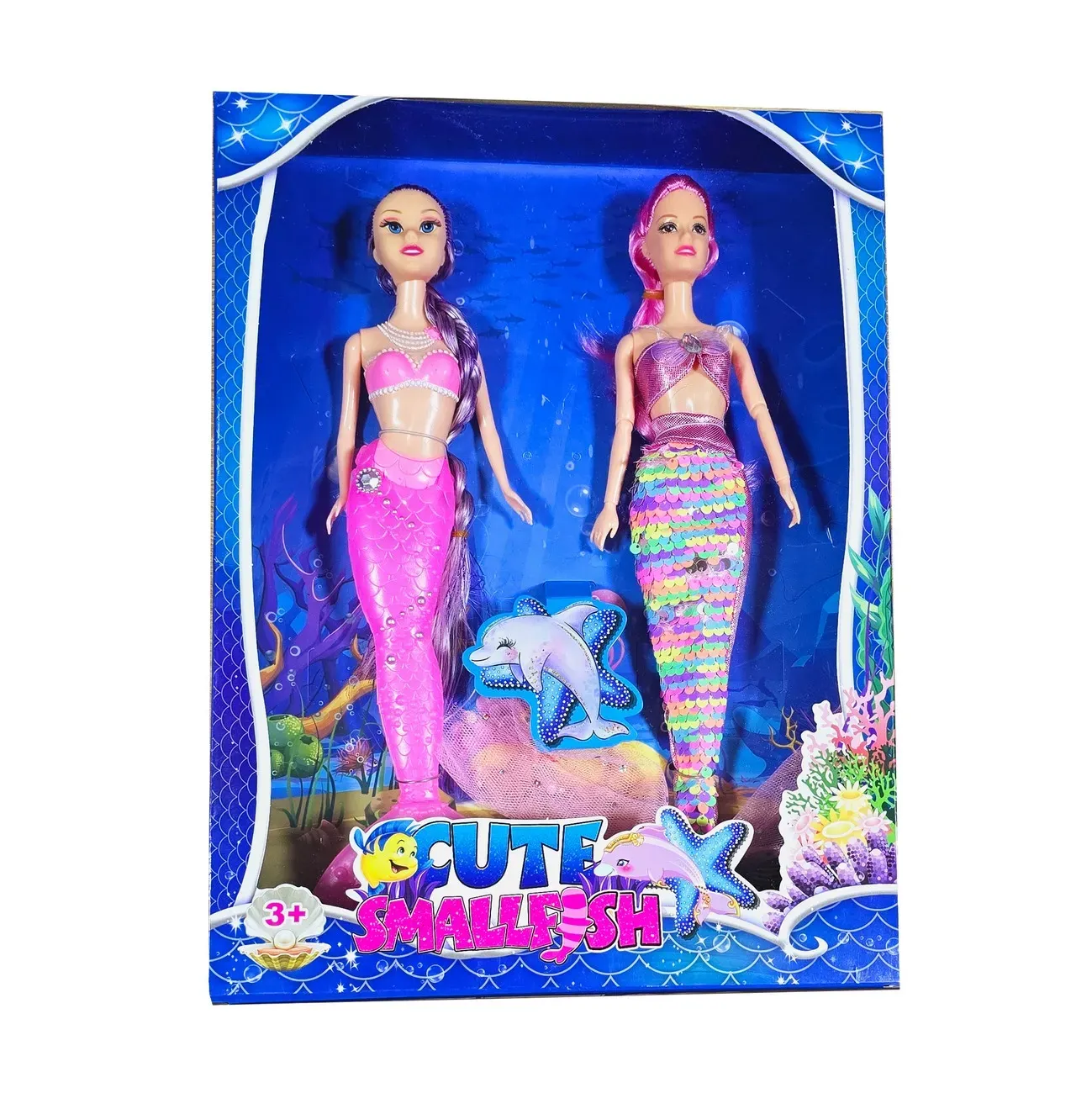 Muñeca Sirena Duo Cola Sirena Escamas Juguete Niñas