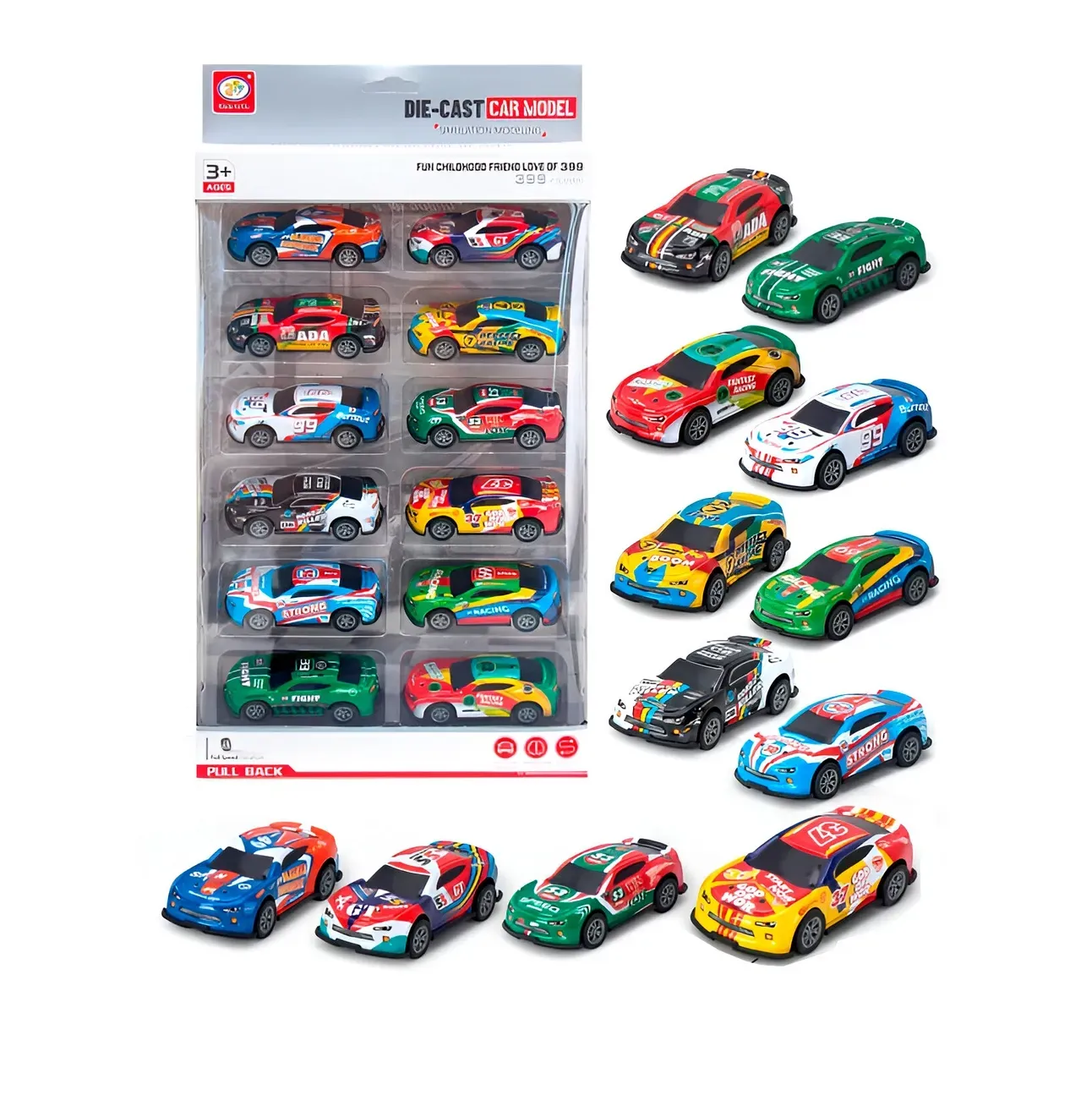 Carro Deportivo Carrera Rally De Impulso Niño X 12 Pcs