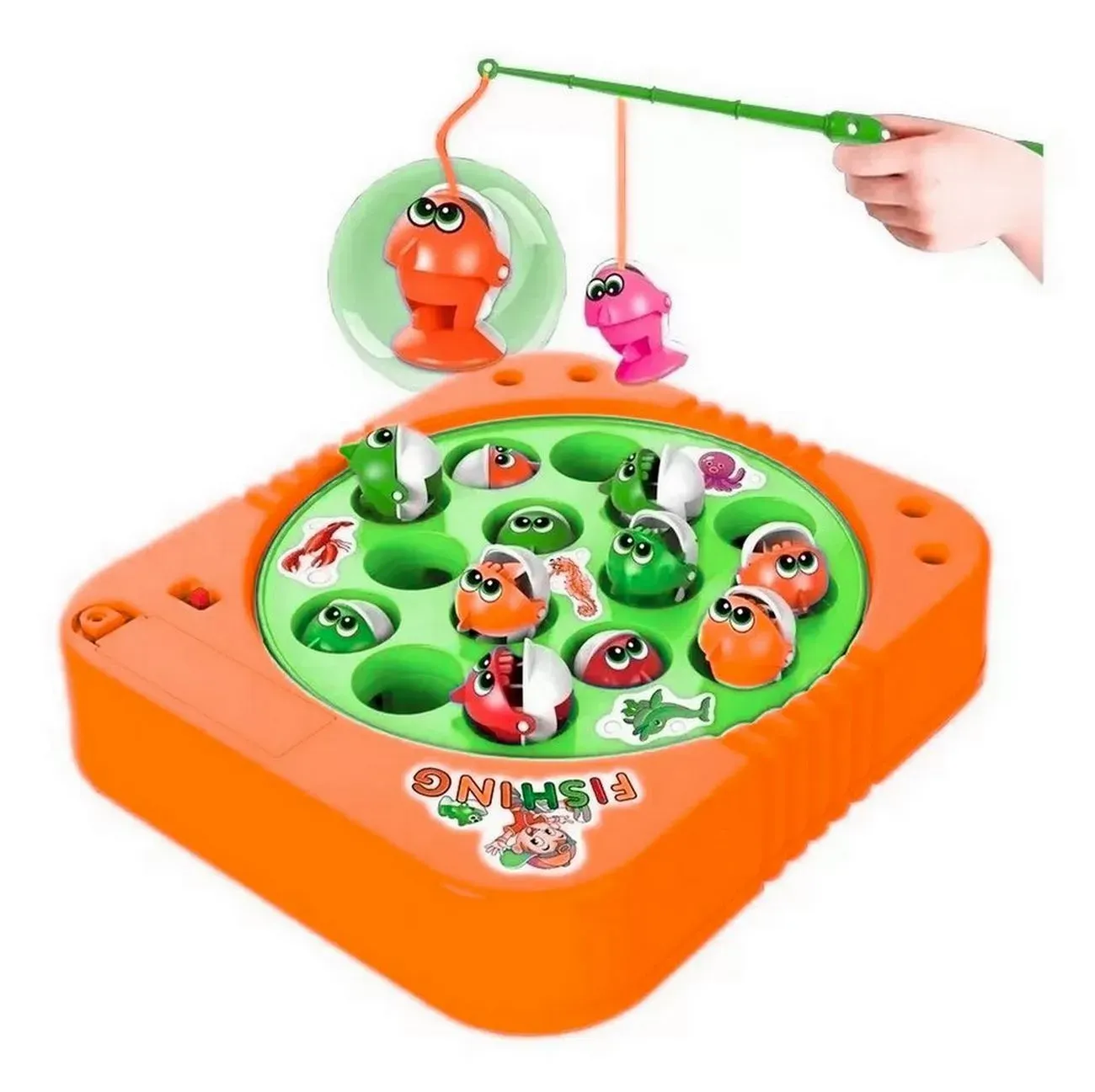 Juego De Pesca Iman Juguete Giratorio Juguete Niños +bateria