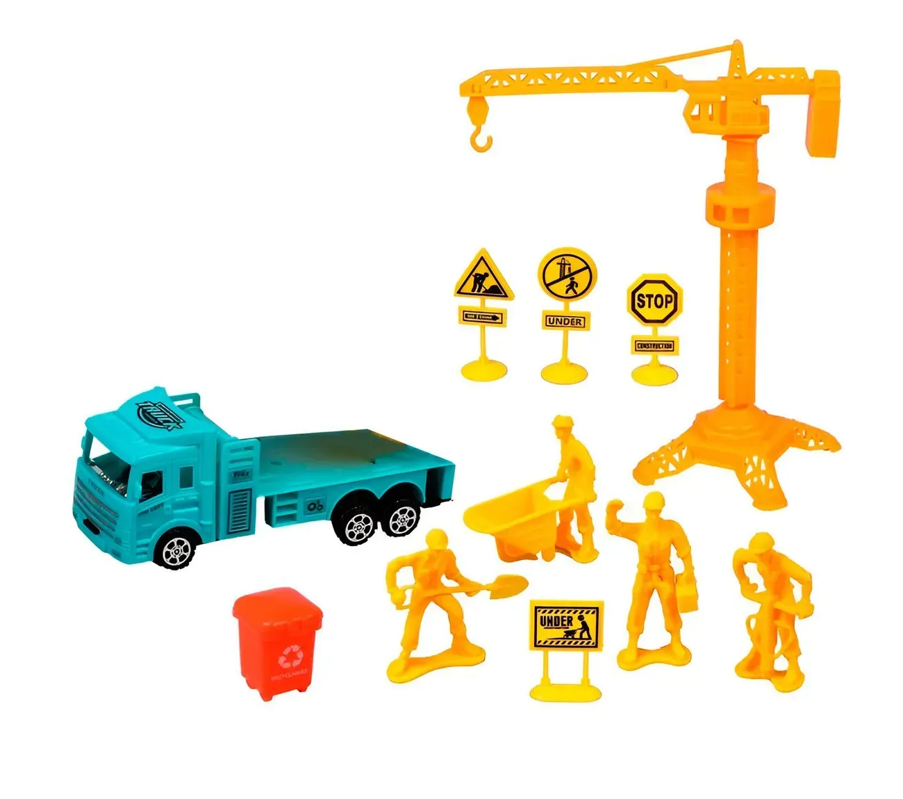 Camion Grua Construccion Figuras Constructores Juguete Niños