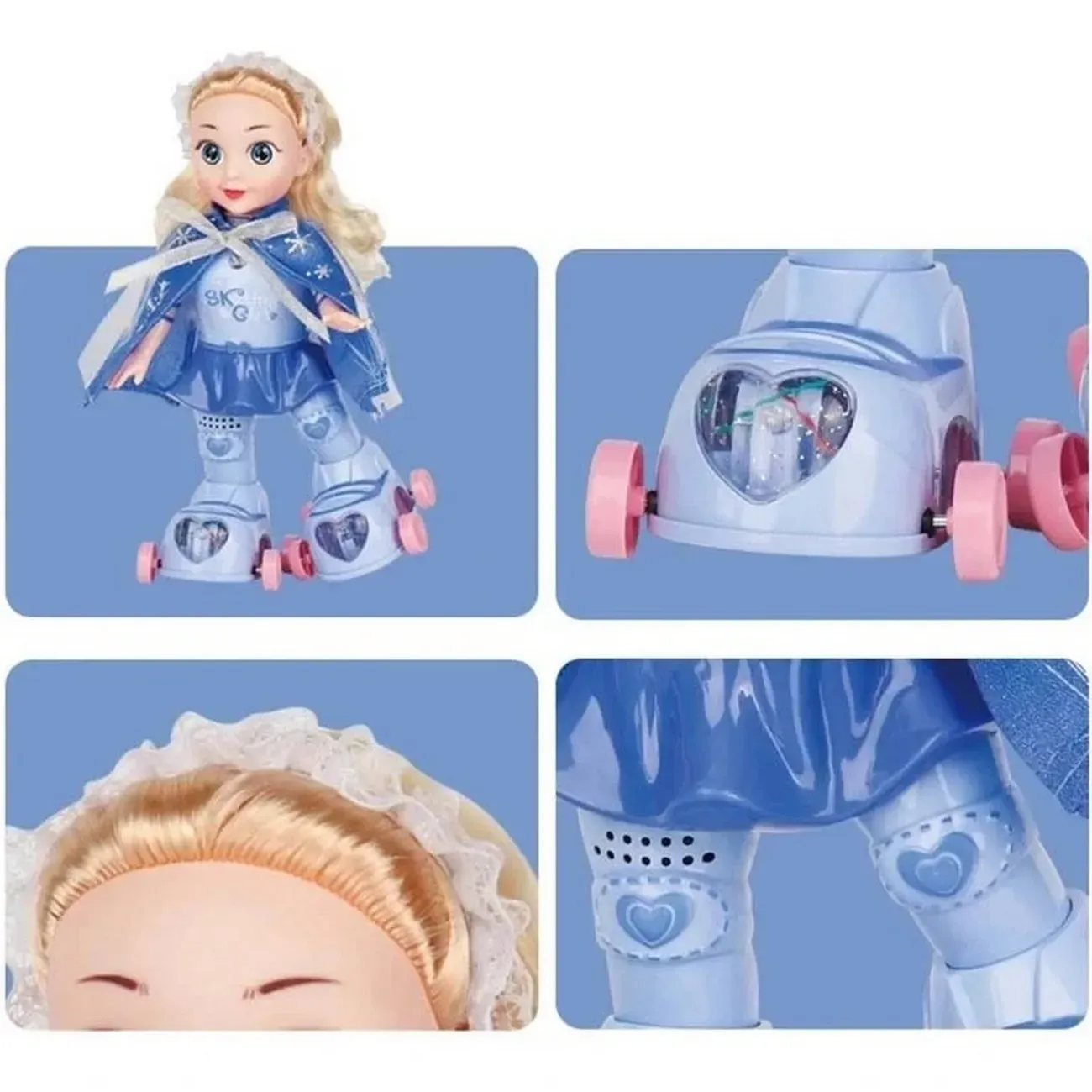 Robot Muñeca Princesa Patines Patinadora Juguete + Baterias