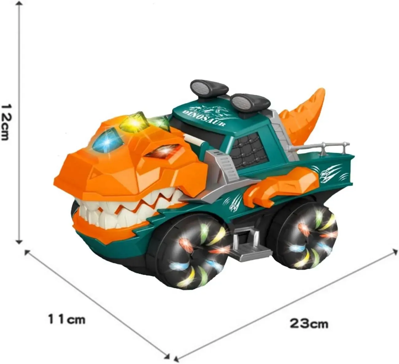 Carro Camioneta Dinosaurio Luces Sonido Movimiento + Bateria