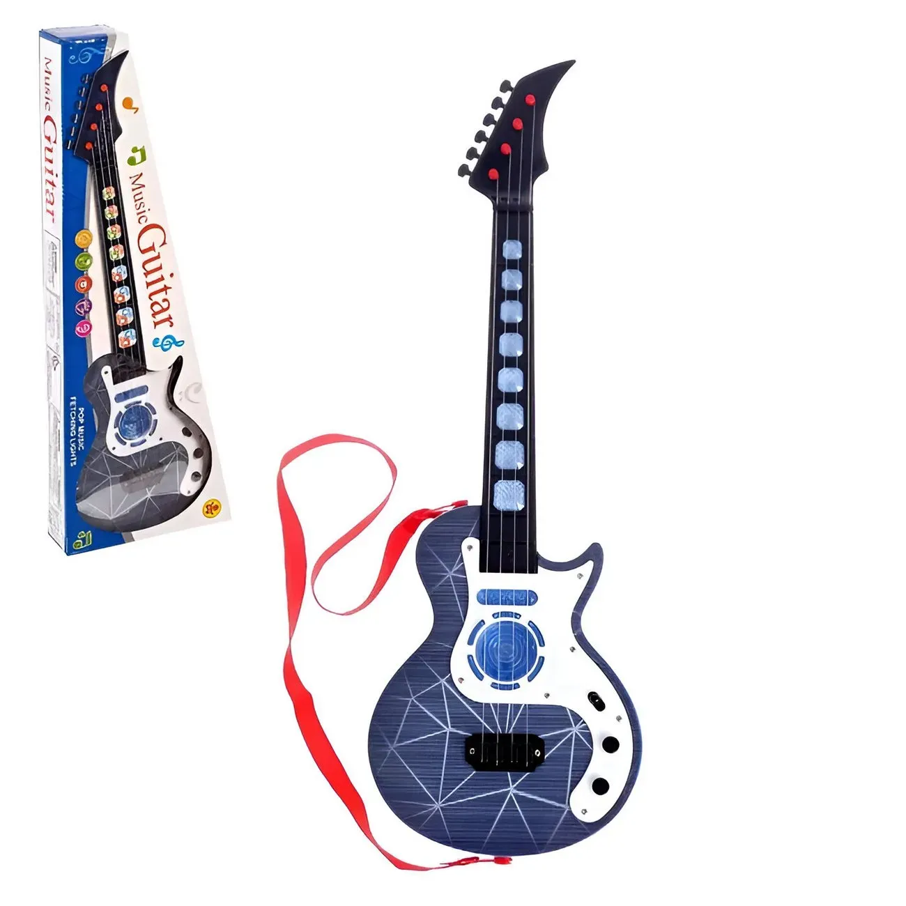 Guitarra Rock Unisex Juguete Luces Interactivo + Baterias