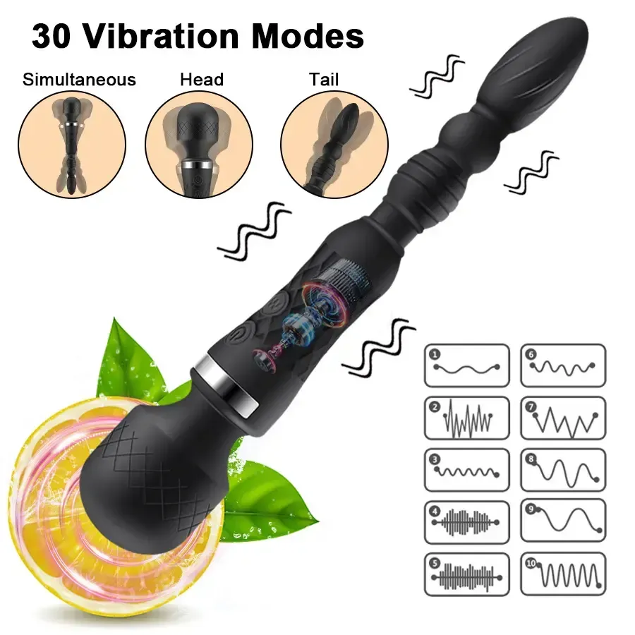 Hitachi Vibrador, Plug Anal Vibrador Doble Cabeza