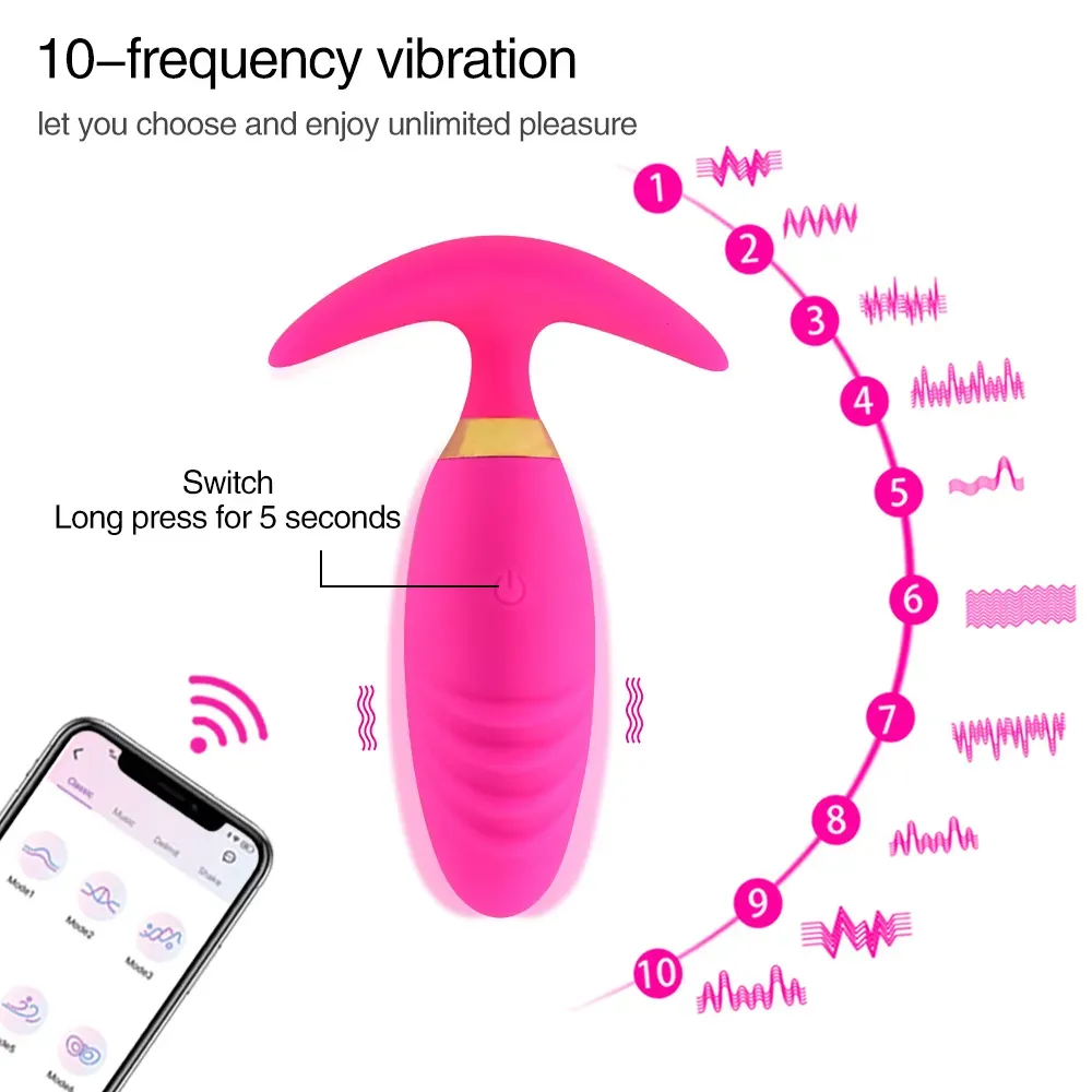 Plug Anal Aplicación, Vibrador Larga Distancia, Vibrador Bluetooth