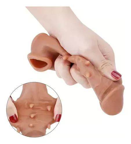 Funda Realista Con Puntas Estimulantes, Funda Para Pene