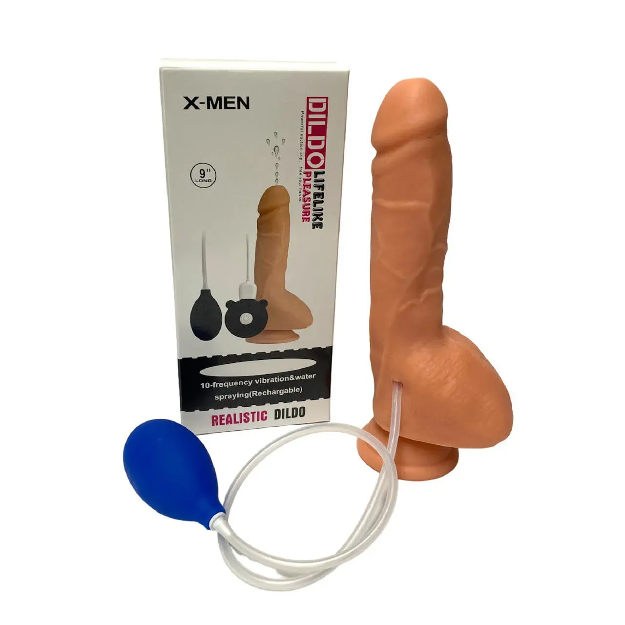 Dildo Eyaculador Con Chupa, Consolador Chupa 20cm, Silicona Suave