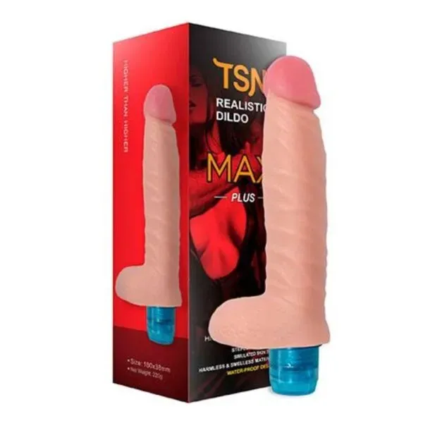 Consolador Vibrador Silicona Suave, Material Realista, Con testiculos