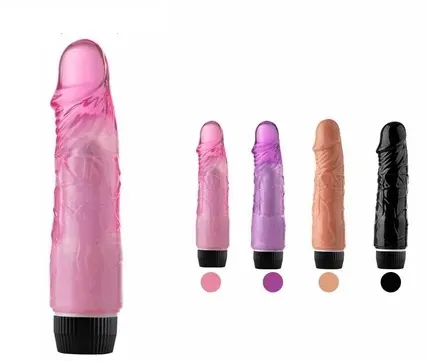 Consolador Vibrador Silicona, Multiples Velocidades 17cm