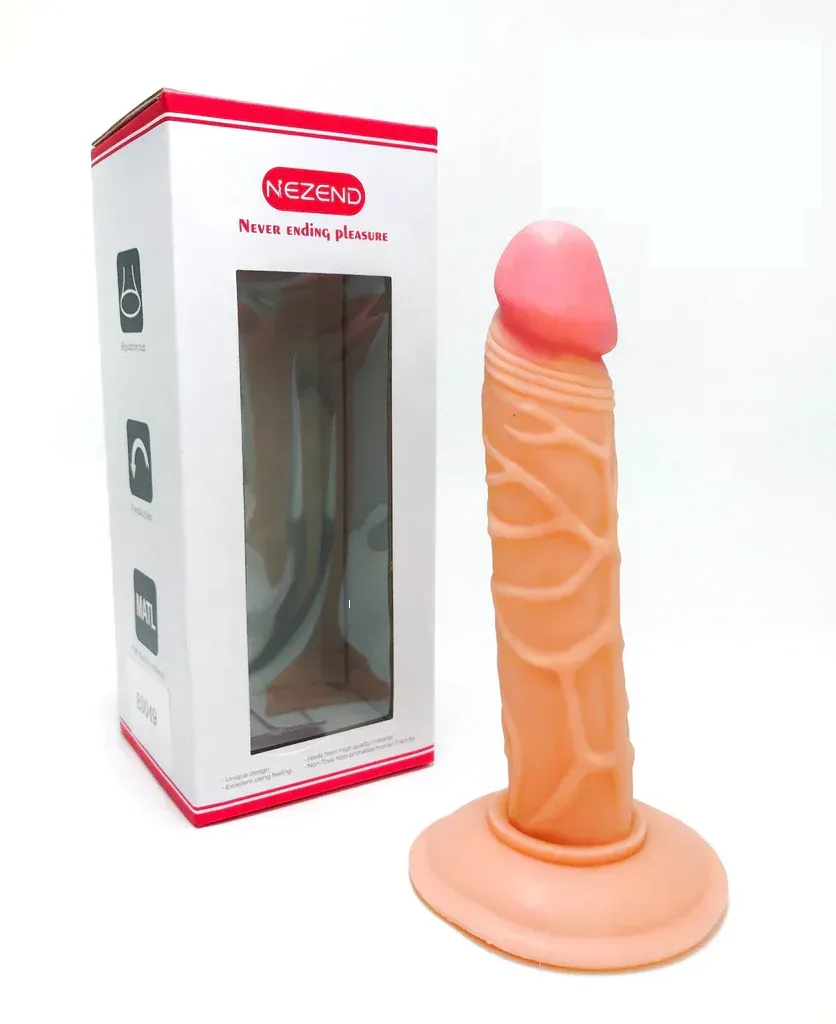 Consolador Con Chupa Mediano, Dildo Con Ventosa 18cm