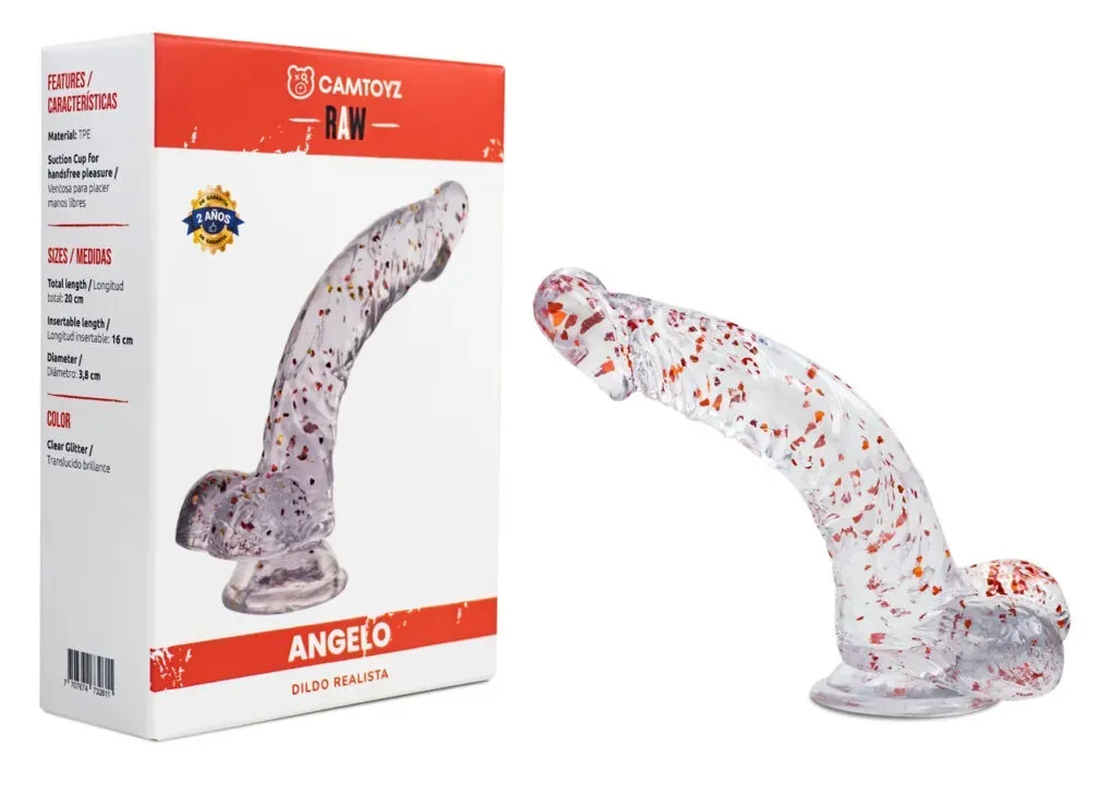 Consolador Con Chupa Confetti, Dildo Con Ventosa 19cm