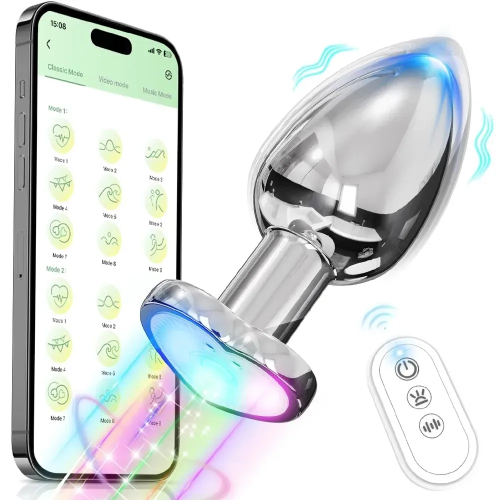 Plug Acero Vibrador Aplicacion, Vibrador Anal Bluetooth