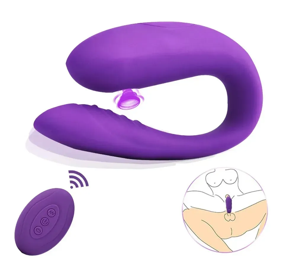 VIBRADOR Y SUCCIONADOR A CONTROL REMOTO, RECARGABLE, Vibrador doble.