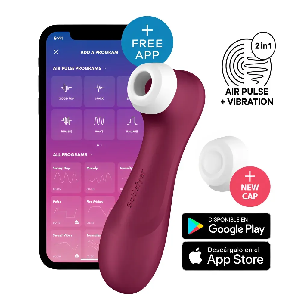 SATISFYER PRO 2 CON APP(3ra Generación), VERSION MEJORADA, Vibrador y Succionador