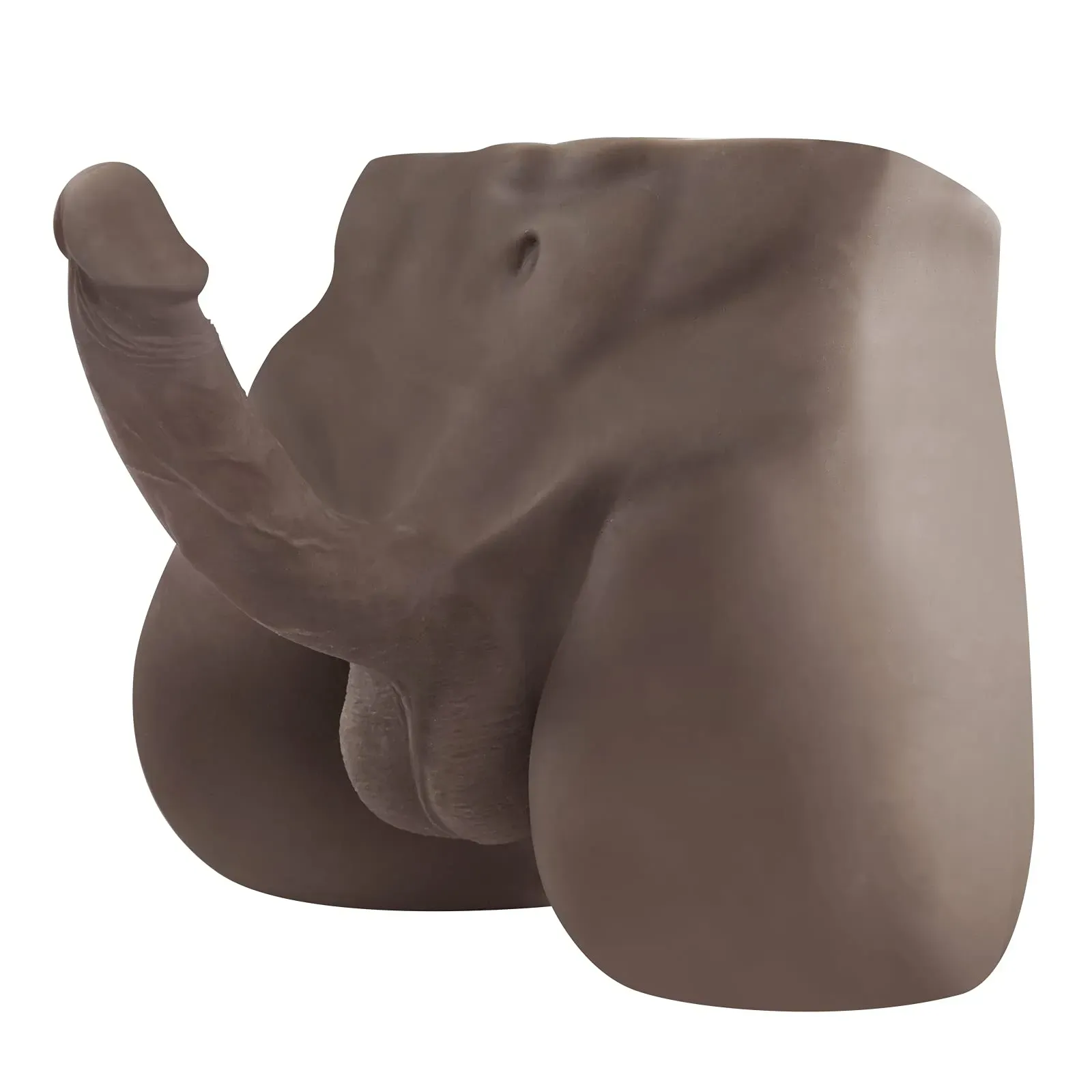 Torso Masculino Chocolate, Consolador De 19cm, Silicona suave