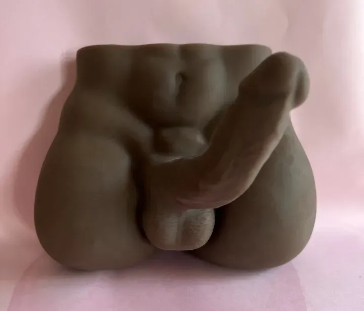 Torso Masculino Chocolate, Consolador De 19cm, Silicona suave